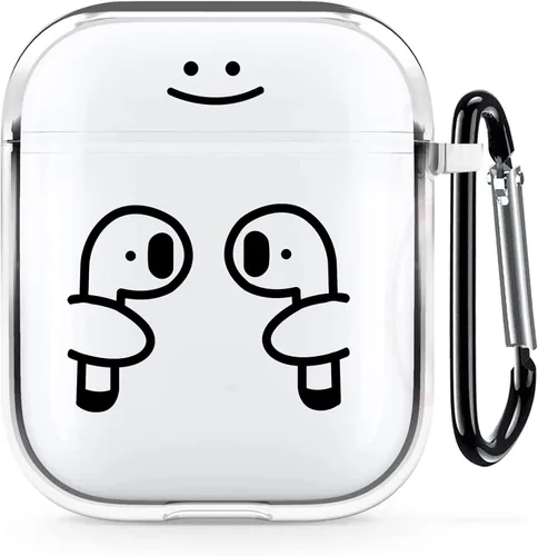 Vista 40 de Funda transparente para AirPods de 2ª generación de 1ª generación, diseño de gatito kawaii para mujeres, hombres y niños, funda de carga de TPU