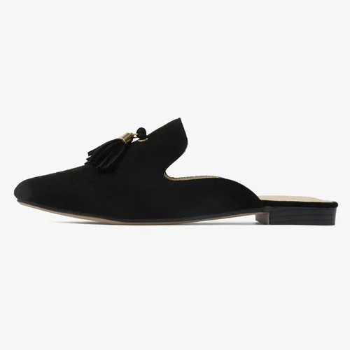 Vista 2 de MUSSHOE Mules para mujer, cómodos, puntiagudos, sin cordones, zapatos planos