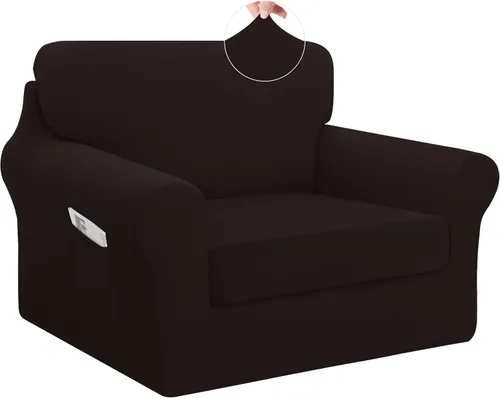 Vista 24 de Easy-Going - Funda elástica para sofá (7 piezas), tamaño XL, color negro Juego de funda de sofá lavable para 3 cojines de respaldo y asiento