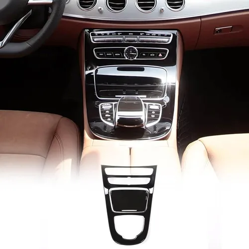 Vista 10 de Cubierta del panel de la caja de cambios de la consola central compatible con Mercedes Benz Clase E W213 2016 2017 2018, estilo fibra de carbono