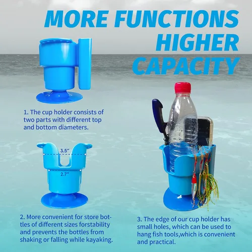 Vista 3 de iTAOSTAR Soporte para tazas multifunción, tabla de remo de dos secciones, adecuado para tipos de taza/botella/bebida, accesorios prácticos