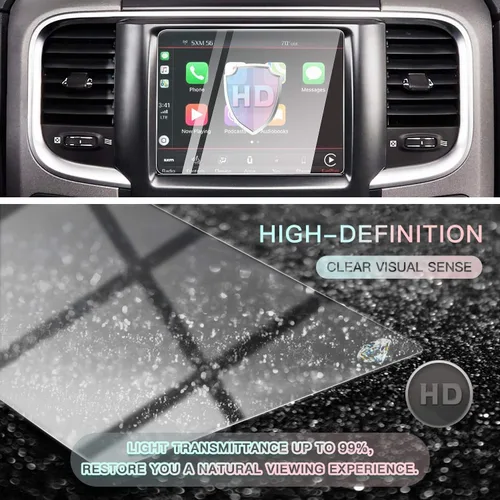 Vista 6 de CDEFG Protector de pantalla de automóvil con control central, protector de pantalla táctil para Dodge RAM 1500/2500/3500 Uconnect 2013-2018, vidrio