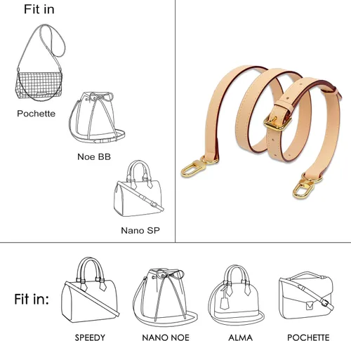 Vista 5 de HUADEK Genuine Leather Purse Strap Replacement Crossbody Handbag Long Adjustable