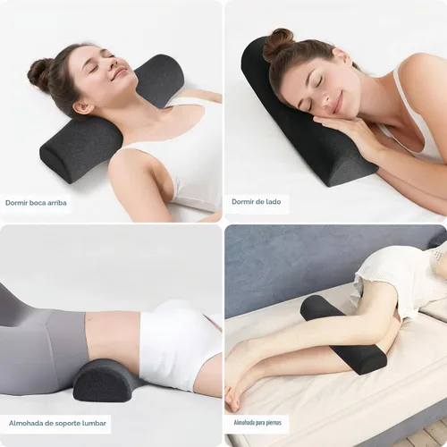 Vista 5 de Almohada cervical cervical para dormir, almohada cervical para aliviar el dolor de cuello, diseño ergonómico con soporte de columna cervical.