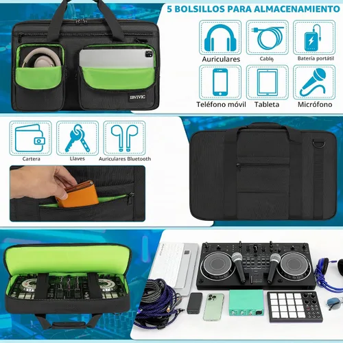 Vista 3 de IBVIVIC - Funda para controlador de DJ, compatible con DDJ-REV1/DDJ SR/SR2 Fits Denon MC4000/Numark Mixtrack Pro FX/NVII/Mixstream Pro+/Mixstream