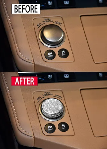 Vista 2 de Conjunto de calcomanías para perillas de modo de conducción, velocidad ECO, normal y deporte Compatible con Lexus ES: 2014-2018, GS: 2014-2020