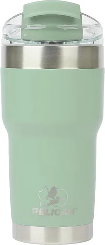 Vista 21 de Pelican Hydration Pelican Traveler™ - Vaso aislado al vacío de 22 onzas, de acero inoxidable, doble pared, con tapa doble, taza de café aislada