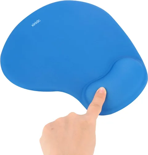 Vista 7 de Alfombrilla de mouse ergonómica para computadora con soporte para reposamuñecas, alfombrilla de mouse para aliviar el dolor con base de poliuretano