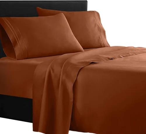 Vista 10 de Juego de sábanas para dormitorio de 4 piezas, colección 1500 Clara Clark.