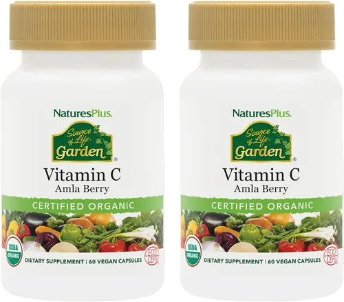 Vista 7 de NaturesPlus Source of Life Garden Vitamina C - 60 cápsulas - Apoyo al sistema inmunológico - Certificado USDA orgánico, sin OMG, vegano, sin gluten