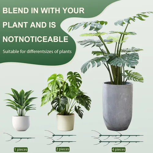 Vista 3 de Paquete de 5 soportes apilables para plantas Monstera, estacas de soporte para plantas de jardín para uso de plantas de interior y exterior, estacas