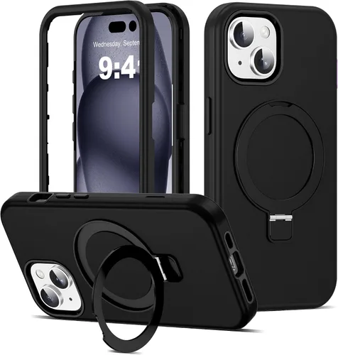 Vista 63 de Funda compatible con iPhone 13 y 14 de 6.1 pulgadas con soporte de anillo magnético [protección militar contra caídas] [compatible con Mag-Safe]