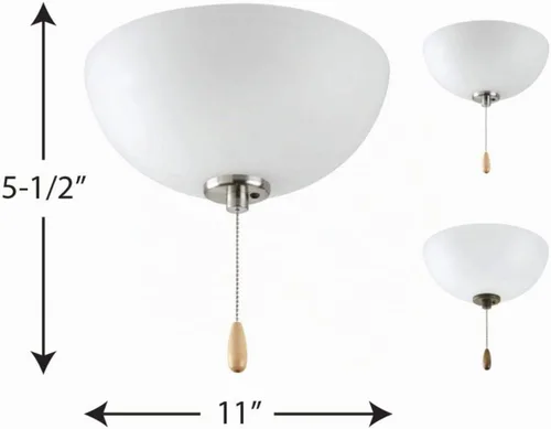 Vista 3 de [Usado] Progress Lighting Bravo Collection P2650-01WB, 2 luces, ventilador de techo, para interiores, bronce antiguo, níquel cepillado