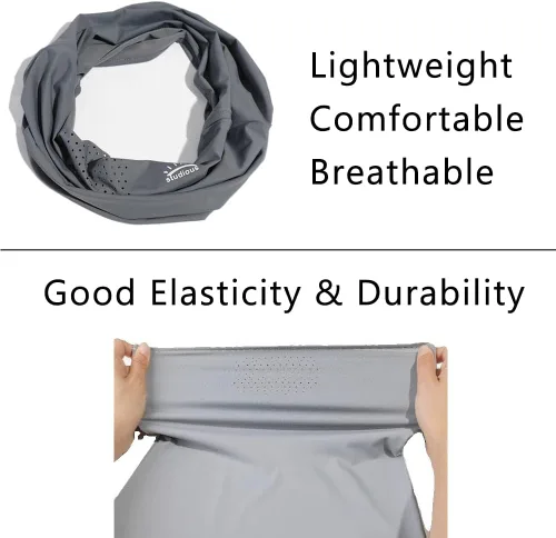Vista 4 de Protector facial unisex UV multiusos protector para el cuello, polaina elástica para la cara con bucles para las orejas