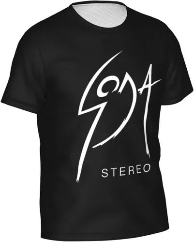 Vista 3 de Soda Stereo Logo T Shirt Men's Summer Tee Casual Short Sleeve 3D Print T-Shirts