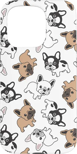 Vista 14 de iPhone 16 Cute French Bulldog Pattern Case