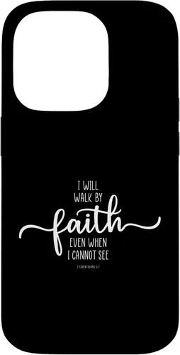 Vista 17 de iPhone 16 I Will Walk By Faith, God Jesus Christian Bible Inspiration Case