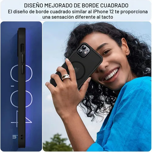 Vista 6 de MOCCA Funda magnética a prueba de golpes para iPhone 11, color negro A-Negro