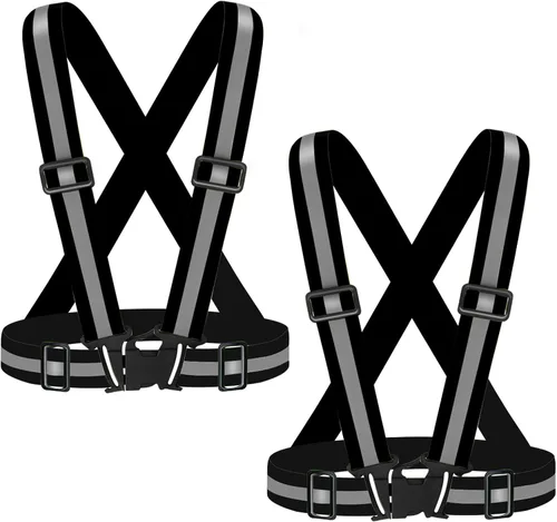 Vista 13 de Reflective Vest Running Gear High Visibility Safety Vest Strap for Night Bicolor.