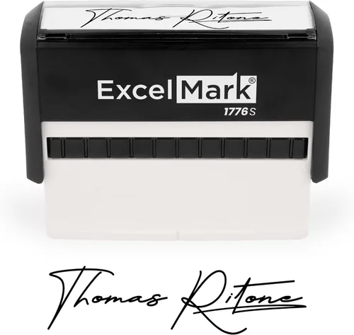 Vista 9 de ExcelMark Sello de firma personalizado, autoentintado, extra grande