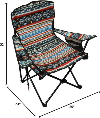 Vista 2 de Wilcor Silla de campamento Juego de 2 Silla plegable portátil para césped al aire libre para camping o playa Abrebotellas adjunto Sillas
