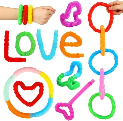 Vista 4 de Paquete de 52 Tubos Pop, Juguetes Sensoriales Recuerdos de Fiesta Para Niños de 8-12 4-8 Juguetes Fidget Para Ansiedad Rellenos de Bolsas