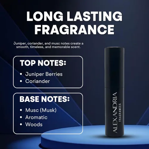 Vista 5 de Alexandria Fragrances Perfume Retro Flare (plata) - Eau de Parfum Premium con notas de cilantro y almizcle - Fragancia de lujo con bayas de enebro