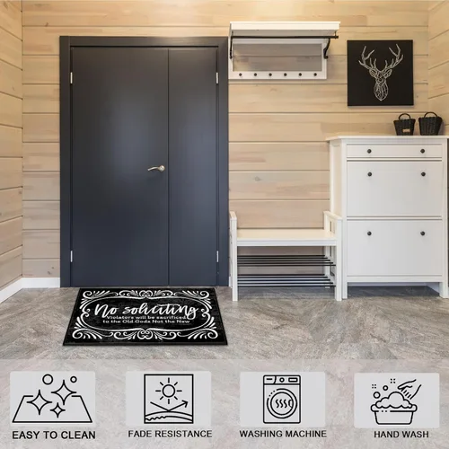 Vista 6 de No Soliciting Violators Will Be Sacrificed to The Old Gods Not The New - Felpudo personalizado, divertido tapete de bienvenida antideslizante