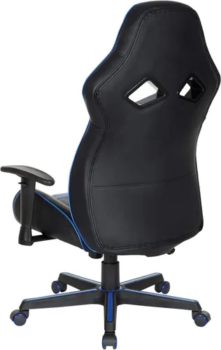 Vista 10 de OSP Home Furnishings Vapor - Silla ergonómica ajustable de piel sintética con respaldo alto y asiento de resorte helicoidal y flujo de aire