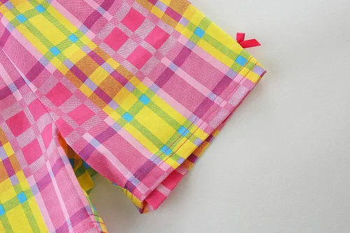 Vista 7 de Conjunto de ropa de verano para niña, 100% algodón, camisa y pantalones cortos, con apliques de dibujos animados