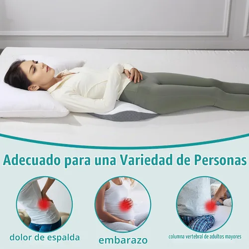 Vista 5 de ROYALAY Almohada de apoyo lumbar para cama, almohada de cintura de espuma viscoelástica para dormir, almohada ergonómica de cuña para soporte
