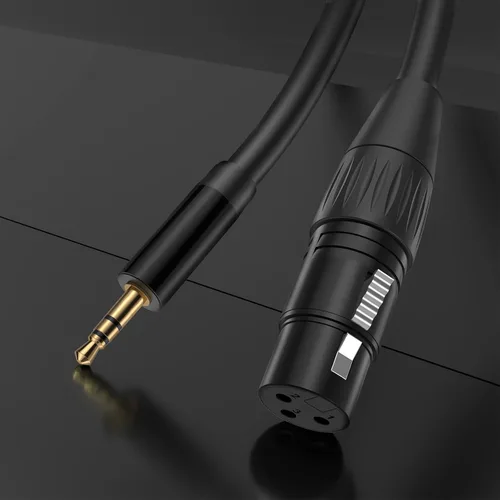 Vista 2 de Cable hembra de 0.138 in a XLR - Cable de micrófono TRS a XLR de 3 pines de 5 pies y 1/8 pulgadas - Cable de micrófono estéreo equilibrado