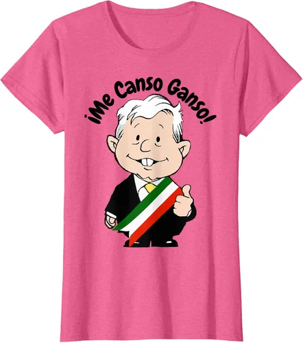 Vista 58 de AMLO Amlito Me Canso Ganso - Camiseta con diseño de dibujos animados mexicanos Gris Oscuro