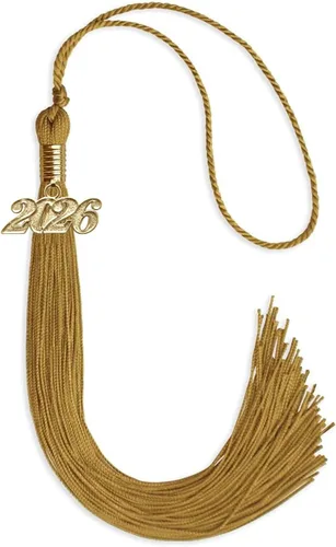 Vista 102 de Endea Graduation - Borla de un solo color con fecha dorada (Oro Antiguo, 2020)