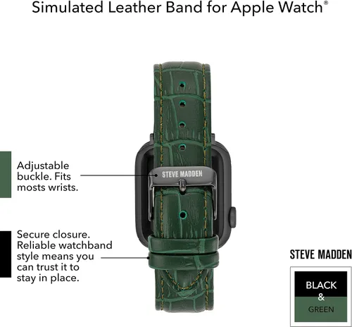 Vista 23 de Steve Madden Correa de moda de grano de cocodrilo para Apple Watch