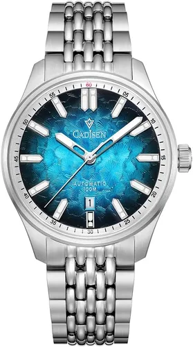 Vista 9 de CADISEN Reloj mecánico automático para hombre, 328.1 ft, resistente al agua, acero inoxidable, homenaje