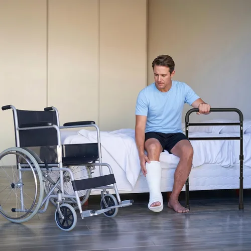 Vista 7 de Vaunn Nuevo Riel de Asistencia Ajustable para Cama Médica (Cumple con el Estándar de Seguridad ASTM F3186–17) y Barra de Agarre con Protector