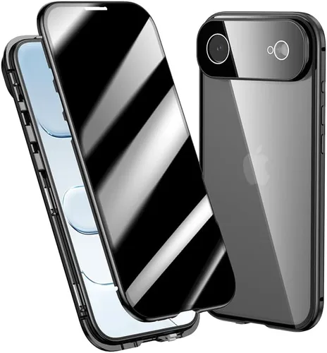 Vista 22 de Funda antimiradas con cerradura para iPhone 13 Pro, funda magnética de vidrio con protector de lente de cámara integrado, protector de pantalla