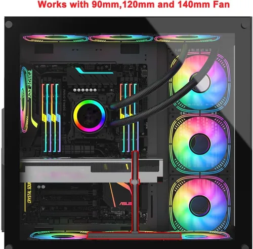 Vista 3 de Soporte de GPU, soporte de tarjeta gráfica, soporte de soporte de GPU, soporte de pandeo de tarjeta de video, soporte de GPU, soporte ajustable