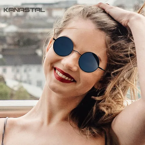 Vista 35 de KANASTAL Gafas de sol redondas polarizadas para mujeres y hombres, estilo hippie con protección UV400