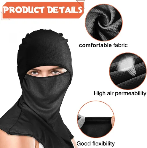 Vista 3 de Syhood 6 Pieces Balaclava Face Cover Breathable Long Neck Covers Summer Neck Protector for Men Sun Protection