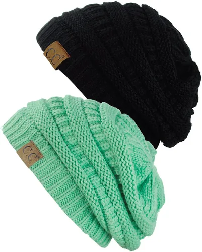 Vista 18 de Gorro a la moda de tejido suave abultado, cálido y elástico de C.C