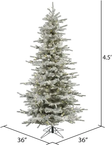 Vista 3 de Vickerman árbol navideño delgado, artificial, con nieve artificial, 45 pulgadas.