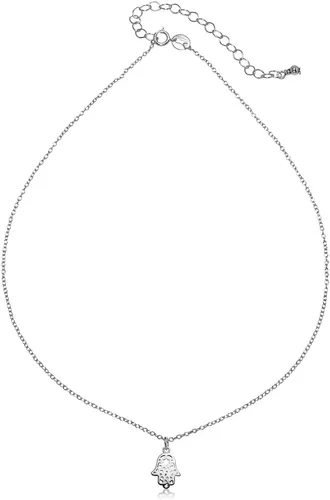 Vista 2 de B. BRILLIANT Hamsa Necklace for Women Men Girls Boys, Layered Necklace, Short Minimalist Dainty Choker Charm Chain Necklace Sterling Silver, Gold