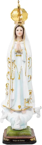 Vista 2 de Películas en DVDMATINEMOVIES - Nuestra Señora de Fátima con estatua de resina de corona, 8, 12, 16 pulgadas de alto, material de resina, Virgen