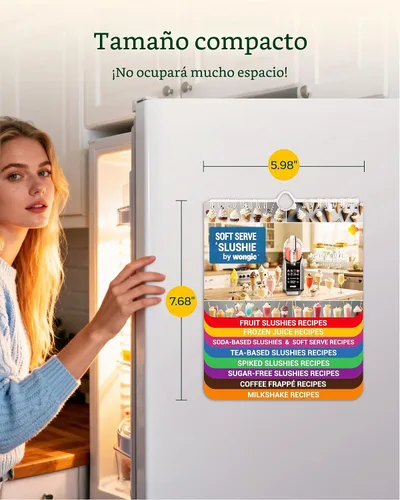 Vista 5 de Slushie Machine Receta magnética para nevera, libro de recetas de batidos contiene una variedad de recetas de batidos, libro de cocina de batidos