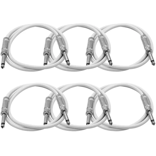 Vista 7 de Seismic Audio Cables de guitarra para altavoces, cables de guitarra TS de ¼ pulgadas, 3 pies, multicolor, paquete de 6 Color múltiple