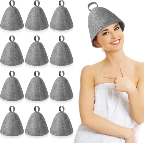 Vista 8 de Jiuguva Sauna Hat Wool Felt Banya Cap for Women Spa