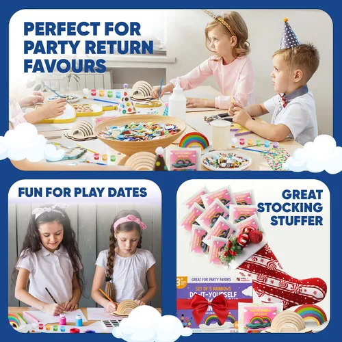 Vista 4 de 9 kits de manualidades de arcoíris para niños, recuerdos de fiesta de Multicolor