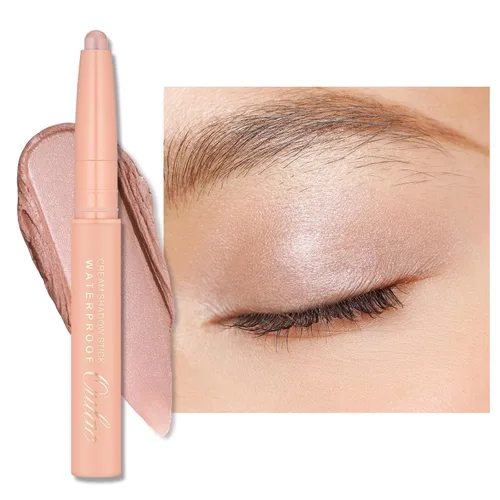 Vista 15 de Oulac Twist-Up Sombra de Ojos Brillante en Barra – Maquillaje de Ojos Vegano y Libre de Crueldad con Textura Cremoso y Mezclable, Resistente al 01
